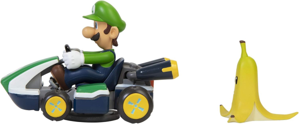 Nintendo MARIOKART Spin Out Kart "Luigi" mit Banane